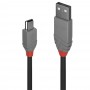 Lindy 36722 cavo USB 1 m USB 2.0 USB A Mini-USB B Nero, Grigio (36722) (36722-LND)