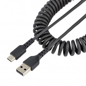 StarTech.com Cavo USB C Ricarica Veloce da 50cm Cavetto USB tipo C 2.0 Spiralato di Alimentazione e Sincronizzazione Cavo Adatta