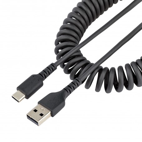 StarTech.com Cavo USB C Ricarica Veloce da 50cm Cavetto USB tipo C 2.0 Spiralato di Alimentazione e Sincronizzazione Cavo Adatta