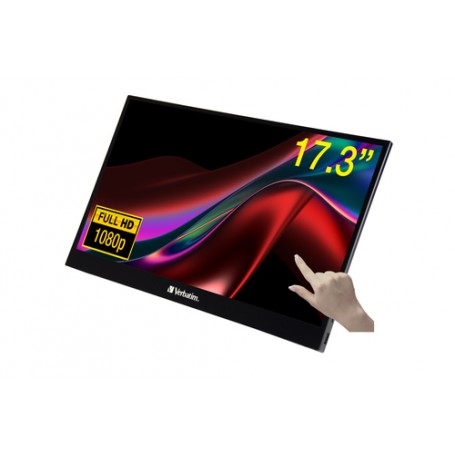Verbatim 49593 Monitor PC 43,9 cm (17.3") 1920 x 1080 Pixel Full HD LCD Touch screen Nero