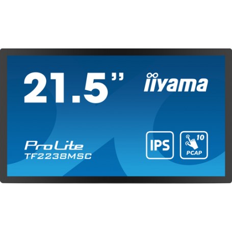 iiyama TF2238MSC-B1 visualizzatore di messaggi Pannello A digitale 55,9 cm (22") LED 600 cd/m² Full HD Nero Touch screen