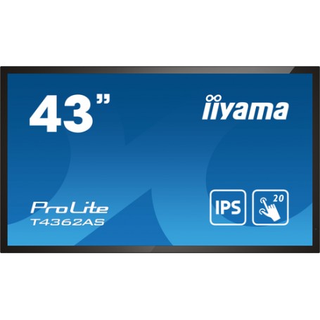 iiyama T4362AS-B1 visualizzatore di messaggi Pannello piatto interattivo 108 cm (42.5") IPS 500 cd/m² 4K Ultra HD Nero Touch sc