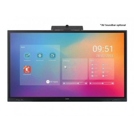 Sharp PN-LC752 Pannello piatto per segnaletica digitale 190,5 cm (75") LCD Wi-Fi 450 cd/m² 4K Ultra HD Nero Touch screen Proces