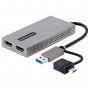 StarTech.com Adattatore USB 3.0 a HDMI, Scheda Video Esterna USB 3.0 a Doppio HDMI (1x 4K30Hz/1x 1080p), Cavo da 11cm integrato 