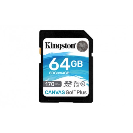 Kingston Technology Canvas Go! Plus 64 GB SD UHS-I Classe 10 (SDG3/64GB)