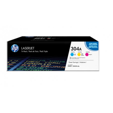 HP Confezione da 3 cartucce originali di toner ciano/magenta/giallo LaserJet 304A (CF372AM)