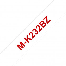 Brother Labelling Tape - 12mm, Red/White, Blister nastro per etichettatrice M (MK232BZ)