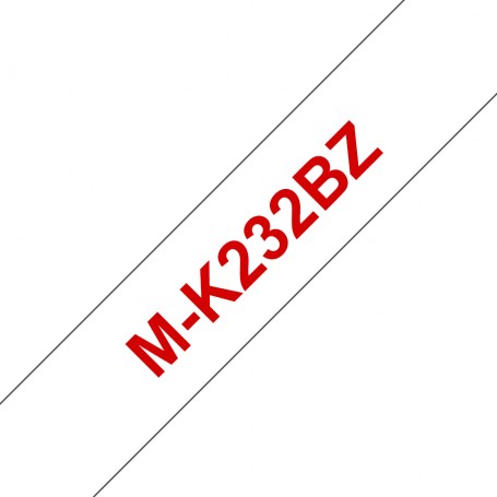 Brother Labelling Tape - 12mm, Red/White, Blister nastro per etichettatrice M (MK232BZ)