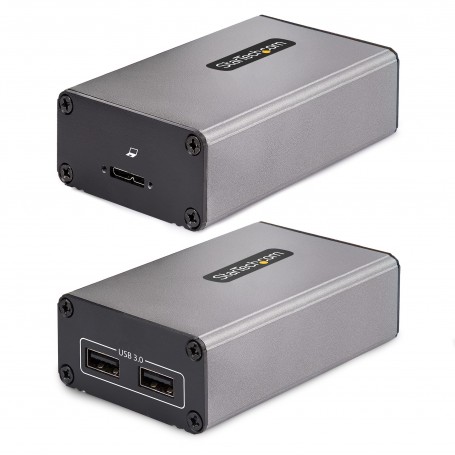 StarTech.com Extender USB 3.0 a 2 Porte su Fibra Multimodale OM3 - LC/LC - Hub 2x USB-A 5Gbps - Resistente Estensore USB su Fibr