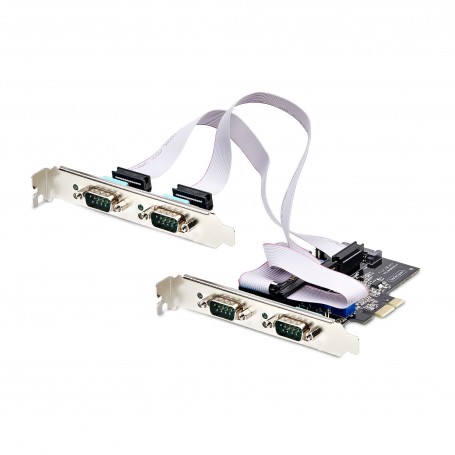 StarTech.com Scheda Seriale PCIe a 4 porte, scheda seriale PCI Express a RS232/RS422/RS485 (DB9), staffa a basso profilo inclusa