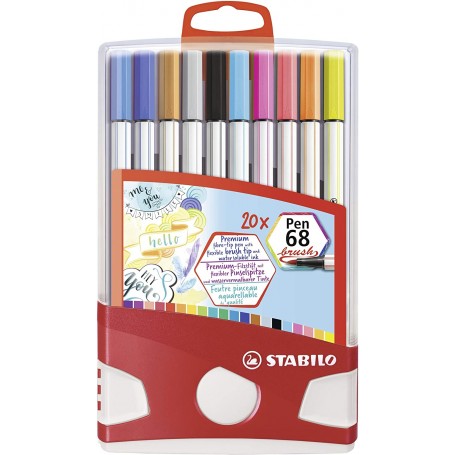 STABILO Pen 68 brush marcatore Multicolore 20 pz (568/20-021)