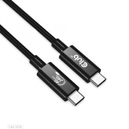 CLUB3D USB4 GEN3X2 TYPE-C BI-DIRECTIONAL CABLE 8K60HZ,DATA 40GBPS, PD 240W(48V/5A) EPR M/M 1M / 3.28 (CAC-1576)