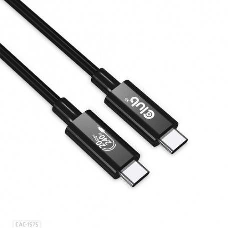 CLUB3D USB4 GEN2X2 TYPE-C BI-DIRECTIONAL CABLE 4K60HZ,DATA 20GBPS, PD 240W(48V/5A) EPR M/M 2M/6.56FT (CAC-1575)