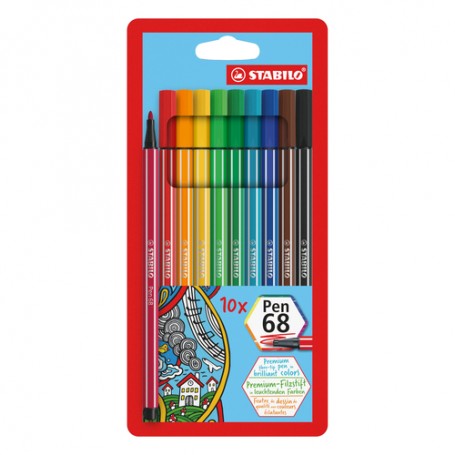 STABILO Pen 68 marcatore Multicolore 10 pz (6810-PL)