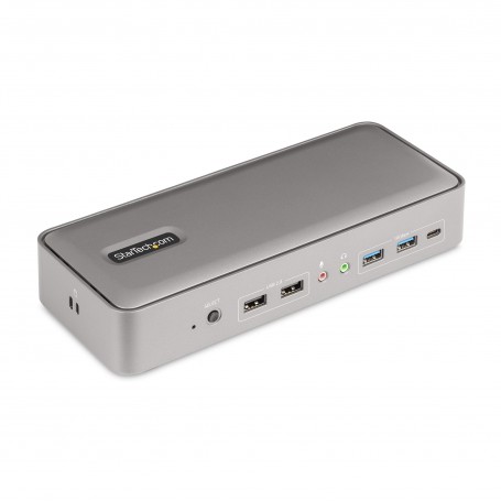 StarTech.com KVM Docking Station USB-C per due laptop, docking station DisplayPort a doppio monitor 4K 60 Hz, hub USB a 5 porte,
