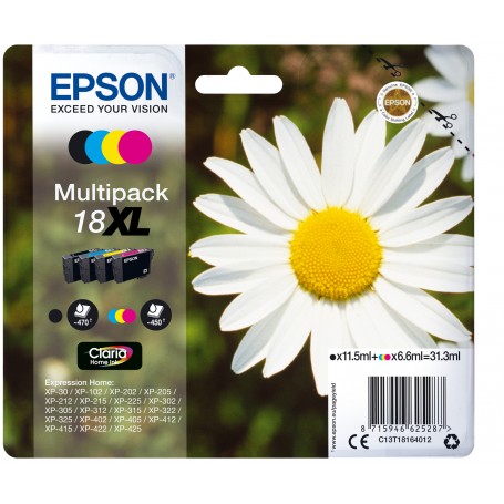 Epson Daisy Multipack Margherita 4 colori Inchiostri Claria Home 18XL (C13T18164022)