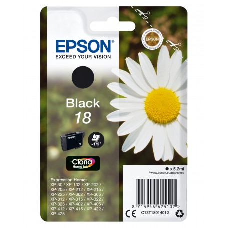 Epson Daisy Cartuccia Margherita Nero 18Inchiostri Claria Home 18 (C13T18014022)