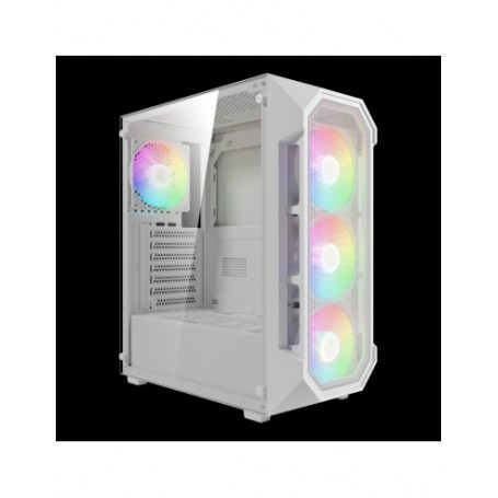 GAMDIAS CASE MID TOWER AURA GC1 ELITE WHITE 4*120mm ARGB FAN TG MESH