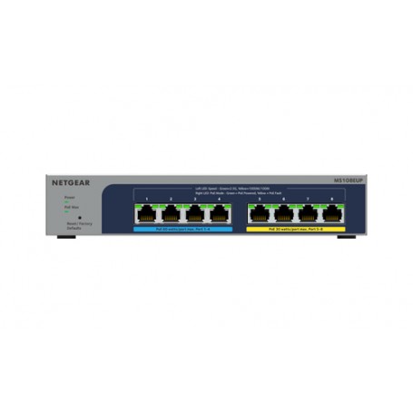 NETGEAR MS108EUP Non gestito L2/L3 2.5G Ethernet (100/1000/2500) Supporto Power over Ethernet (PoE) Grigio (MS108EUP-100EUS)