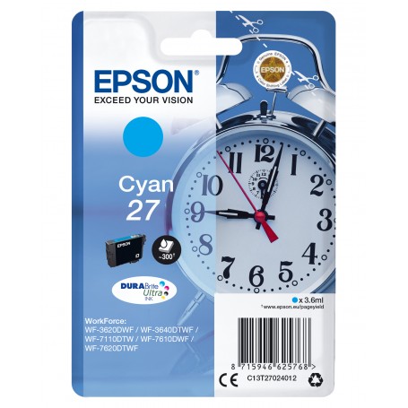 Epson Alarm clock Cartuccia Sveglia Ciano Inchiostri DURABrite Ultra 27 (C13T27024012)