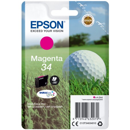 Epson Golf ball Singlepack Magenta 34 DURABrite Ultra Ink (C13T34634010)
