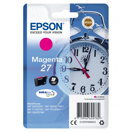 Epson Alarm clock Cartuccia Sveglia Magenta Inchiostri DURABrite Ultra 27 (C13T27034012)