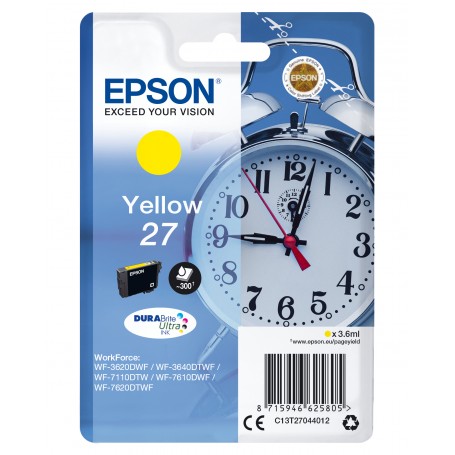 Epson Alarm clock Cartuccia Sveglia Giallo Inchiostri DURABrite Ultra 27 (C13T27044012)