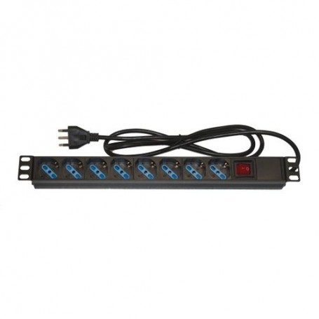 MULTIPRESA LINK PER RACK 19" 8 PRESE UNIVERSALI CON INTERRUTTORE LUMINOSO SPINA ITALIANA 16A