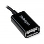 StarTech.com Cavo Adattatore micro USB a USB femmina OTG da viaggio 12cm M/F - Nero (UUSBOTG)
