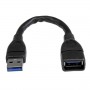 StarTech.com Cavo prolunga USB 3.0 Tipo A da 15 cm da A ad A - Maschio/Femmina (USB3EXT6INBK)