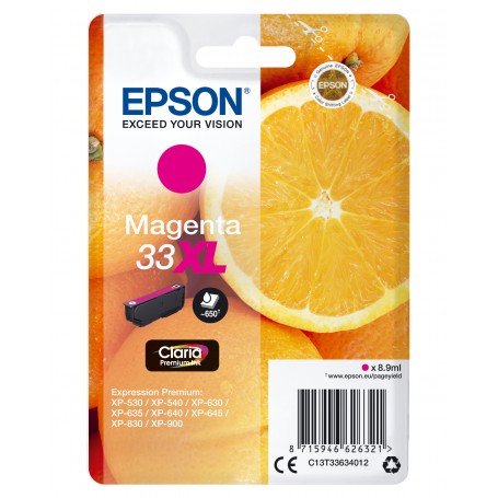 Epson Oranges Cartuccia Magenta T33XL Claria Premium (C13T33634022)