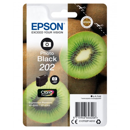 Epson Kiwi Singlepack Photo Black 202 Claria Premium Ink (C13T02F14010)