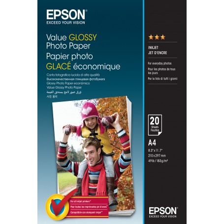Epson Value Glossy Photo Paper - A4 - 20 Fogli (C13S400035)