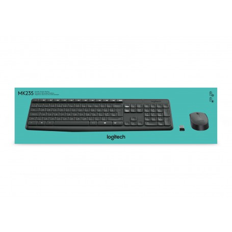 Logitech MK235 Wireless Keyboard and Mouse Combo tastiera USB QWERTZ Tedesco Grigio (920-007905)