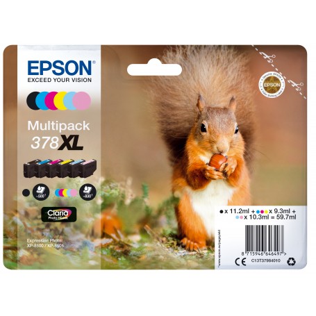 Epson Squirrel Multipack 6-colours 378XL Claria Photo HD Ink (C13T37984010)
