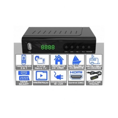 NOT ONLY TV DECODER LV6T2BOXHD RICEVITORE DIGITALE TERRESTRE DVB-T2 FULL HD (LV6T2BOXHD)