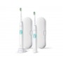 Philips Sonicare 4300 series ProtectiveClean Spazzolini Elettrici Sonici, con custodia da viaggio, confezione da 2 Spazzolini Bi