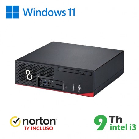 RINOVO PC FUJITSU REFURBISHED ESPRIMO D738 SFF i3-9X00 DDR4 16GB SSD 256GB W11 PRO NO DVD GRADE A 1Y + NORTON
