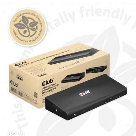 CLUB3D CSV-1562 replicatore di porte e docking station per notebook USB 3.2 Gen 1 (3.1 Gen 1) Type-C Nero (CSV-1562)