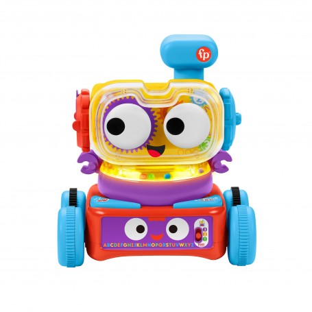Fisher-Price ​​ - Tino Robottino 4-in-1, edizione italiana, giocattolo per attività elettronica con luci, musica e  (HDJ16)