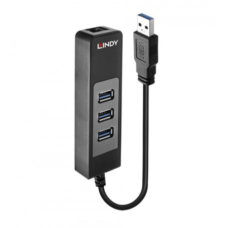 LINDY ADATTATORE USB 3.1 GIGABIT ETHERNET  HUB (43176)