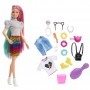 Barbie ​ - Capelli Multicolor con capelli con funzione cambia colore, include 16 accessori alla moda 3+ Anni (GRN81)