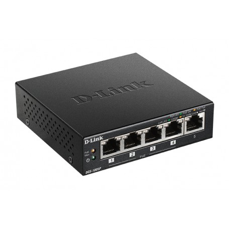 D-Link DGS-1005P switch di rete Non gestito L2 Gigabit Ethernet (10/100/1000) Supporto Power over Ethernet (PoE) Ner (DGS-1005P)