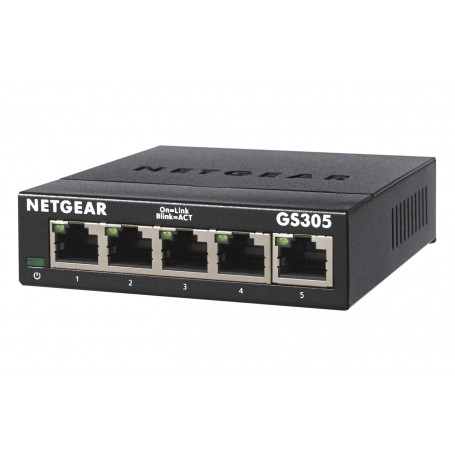 Netgear GS305 Non gestito L2 Gigabit Ethernet (10/100/1000) Nero (GS305-300PES)