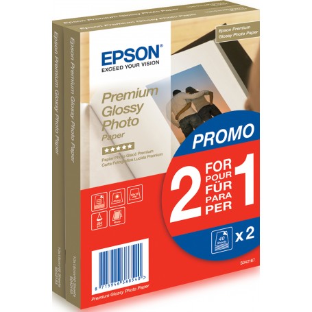 Epson Premium Glossy Photo Paper - 10x15cm - 2x 40 Fogli (C13S042167)
