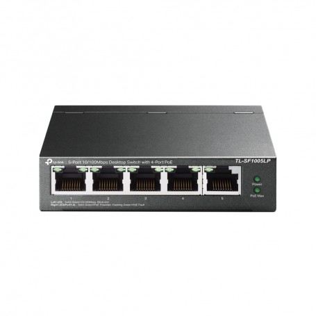 TP-LINK TL-SF1005LP switch di rete Non gestito Fast Ethernet (10/100) Supporto Power over Ethernet (PoE) Nero (TL-SF1005LP)