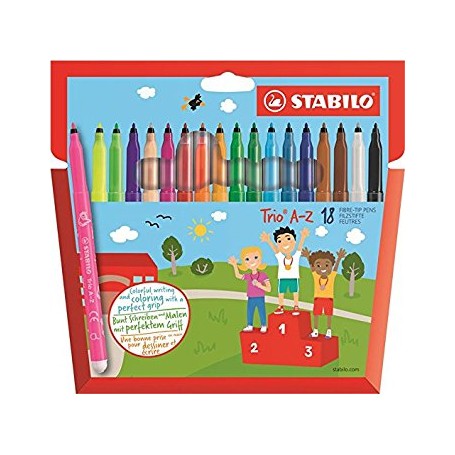 STABILO Trio A–Z marcatore Fine Multicolore 18 pz (378/1-18-01)