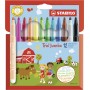 STABILO 380/12 marcatore Nero, Blu, Marrone, Verde, Ciano chiaro, Verde chiaro, Arancione, Pesca, Rosa, Rosso, Bianco,  (380/12)