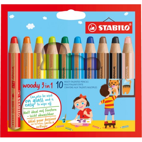 STABILO Woody 3 in 1 pastello colorato 10 pz (880/10)