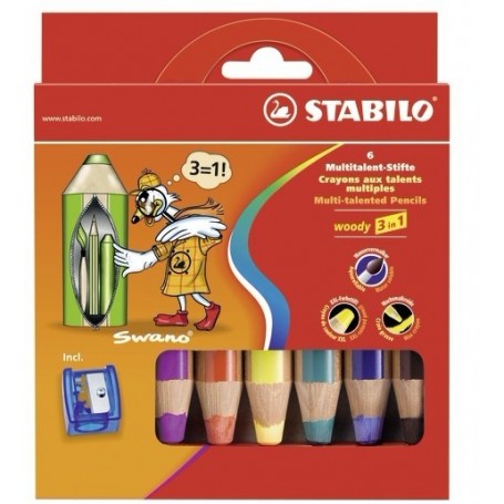 STABILO woody 3 in 1 pastello colorato Multi 6 pz (8806-2)